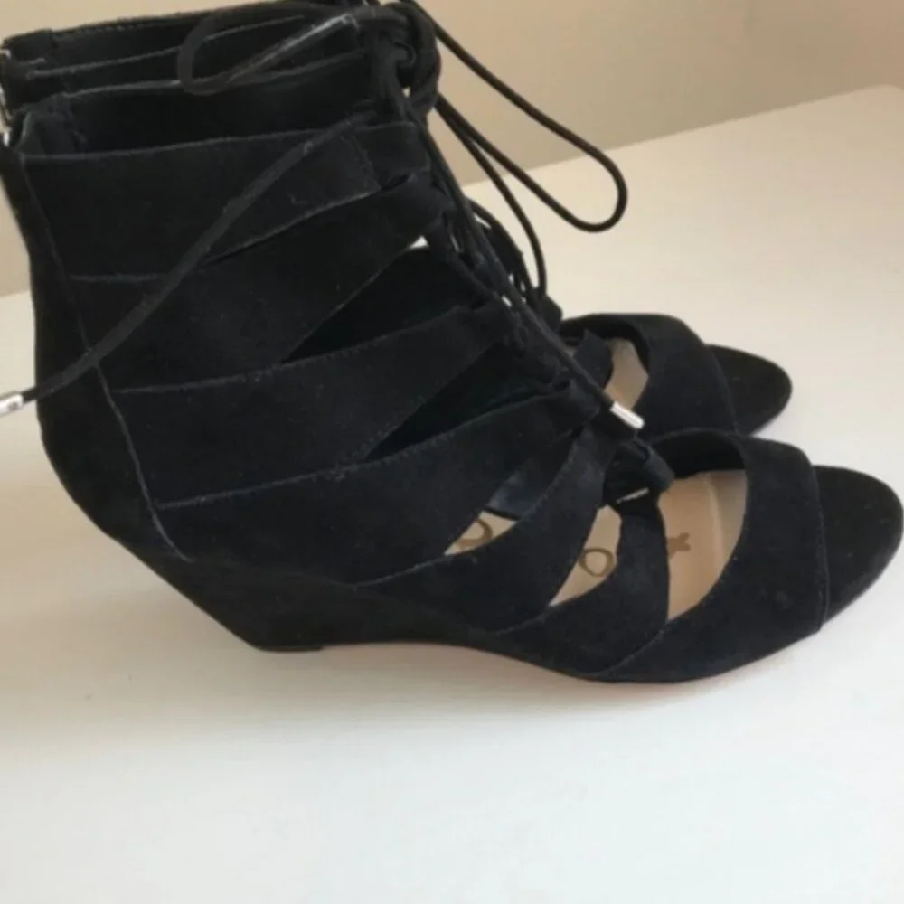 New Sam Edelman Santina suede wedge sandals